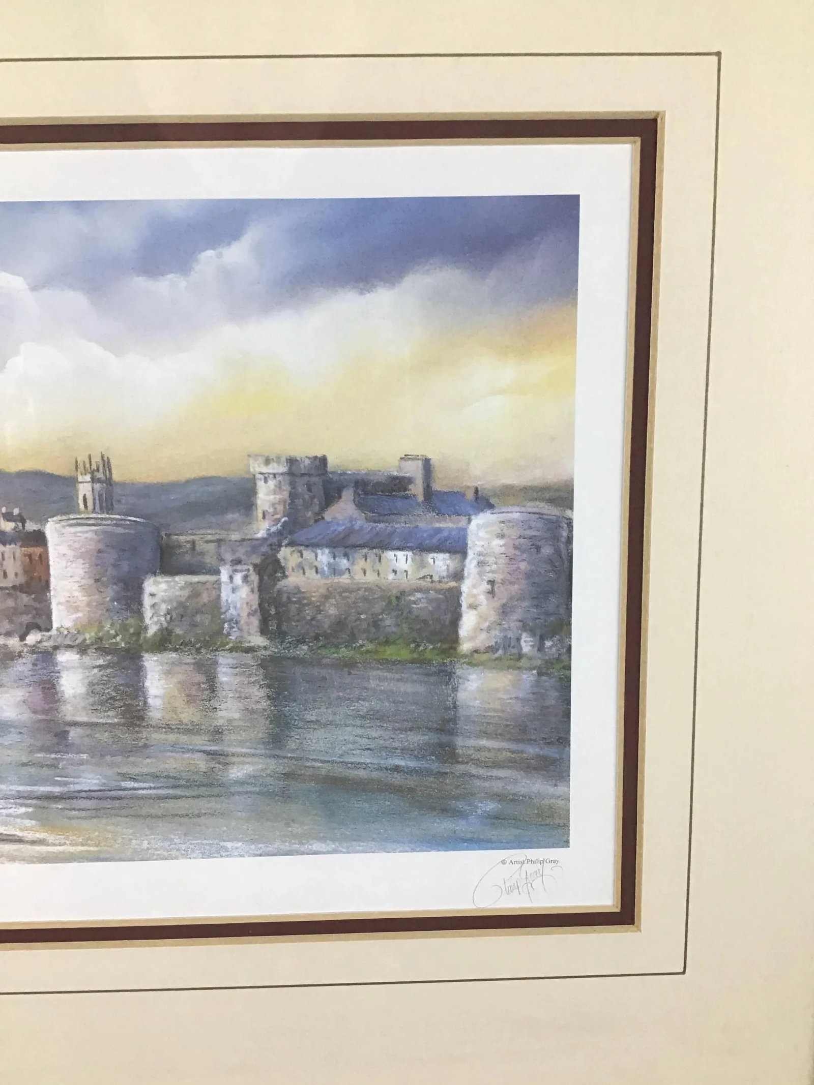 Gold Framed Print of King John's Castle by Philip Gray - 3