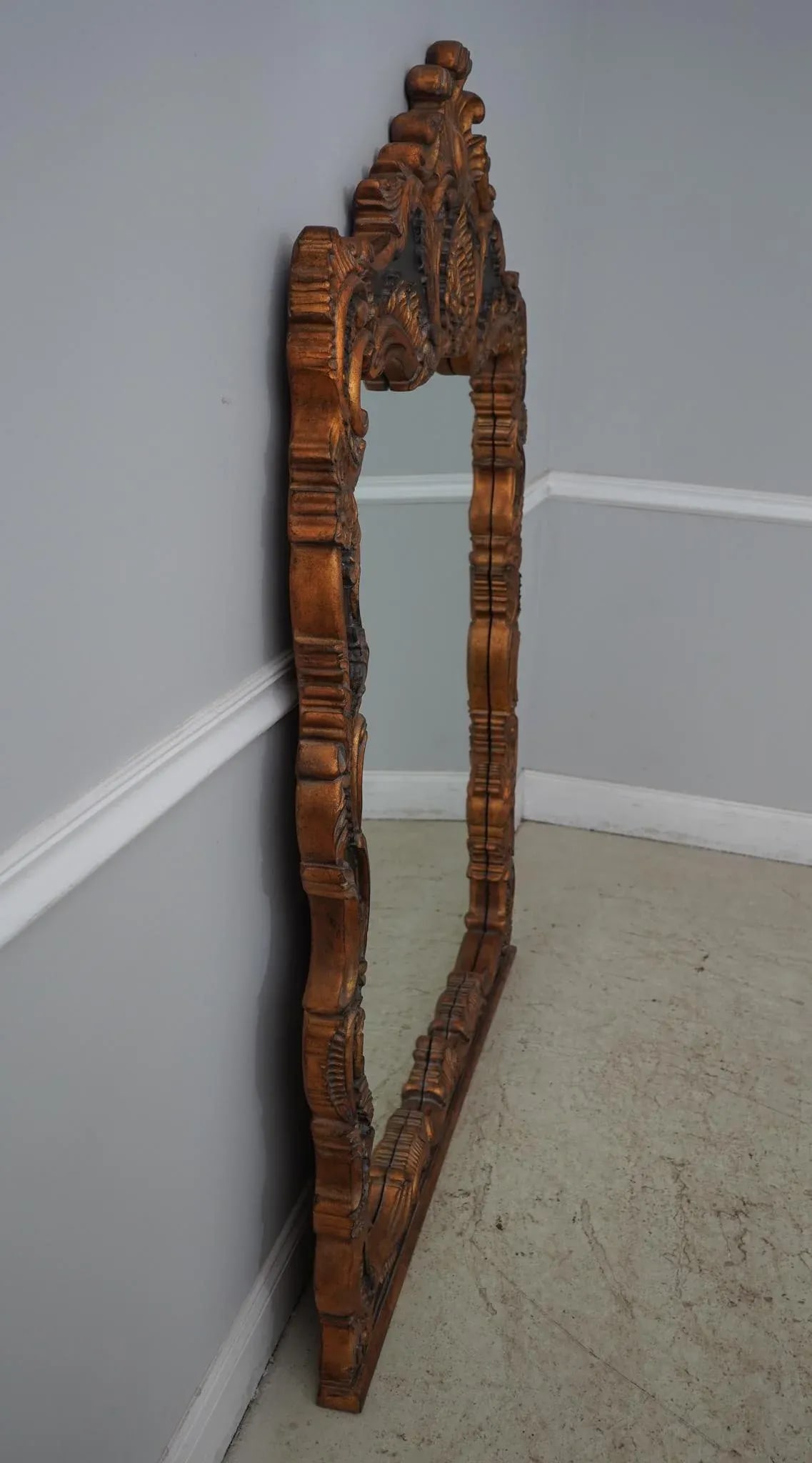 Labarge Ornate Carved Frame Gold Finish Mirror - 2