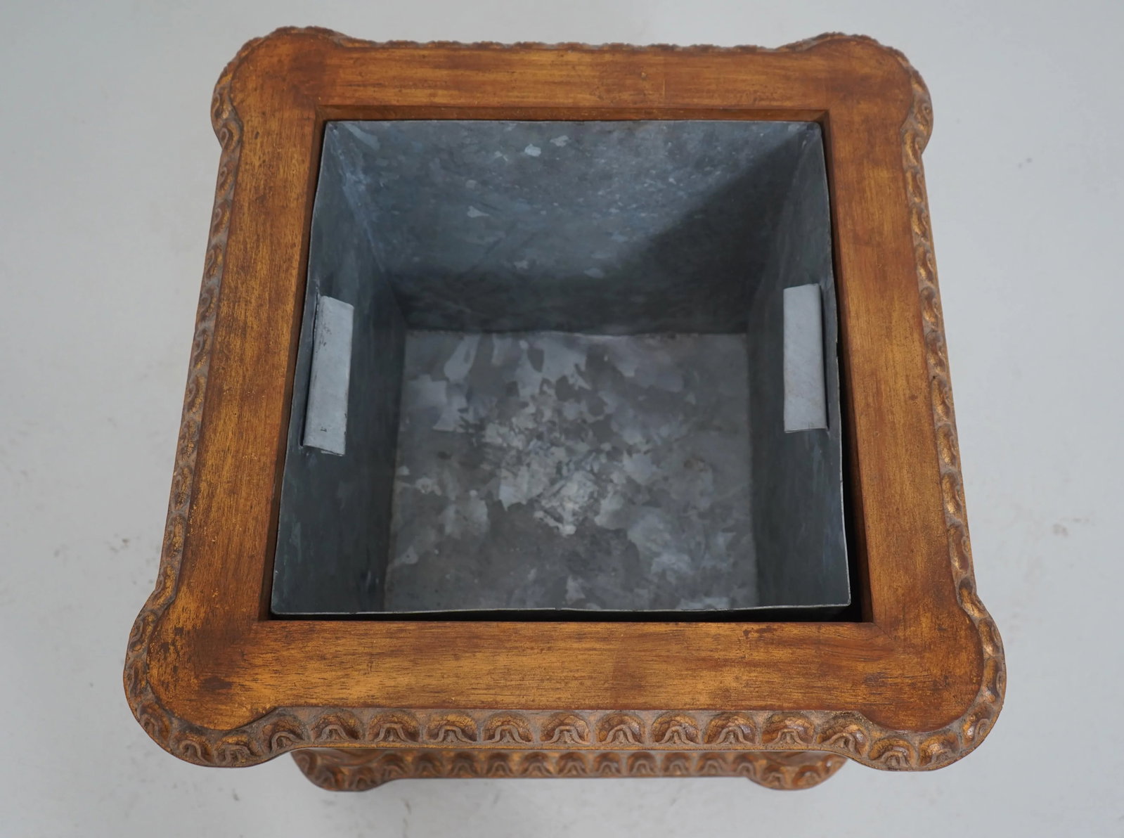 Neoclassical Carved Wood Gold Finish Planter Box - 3