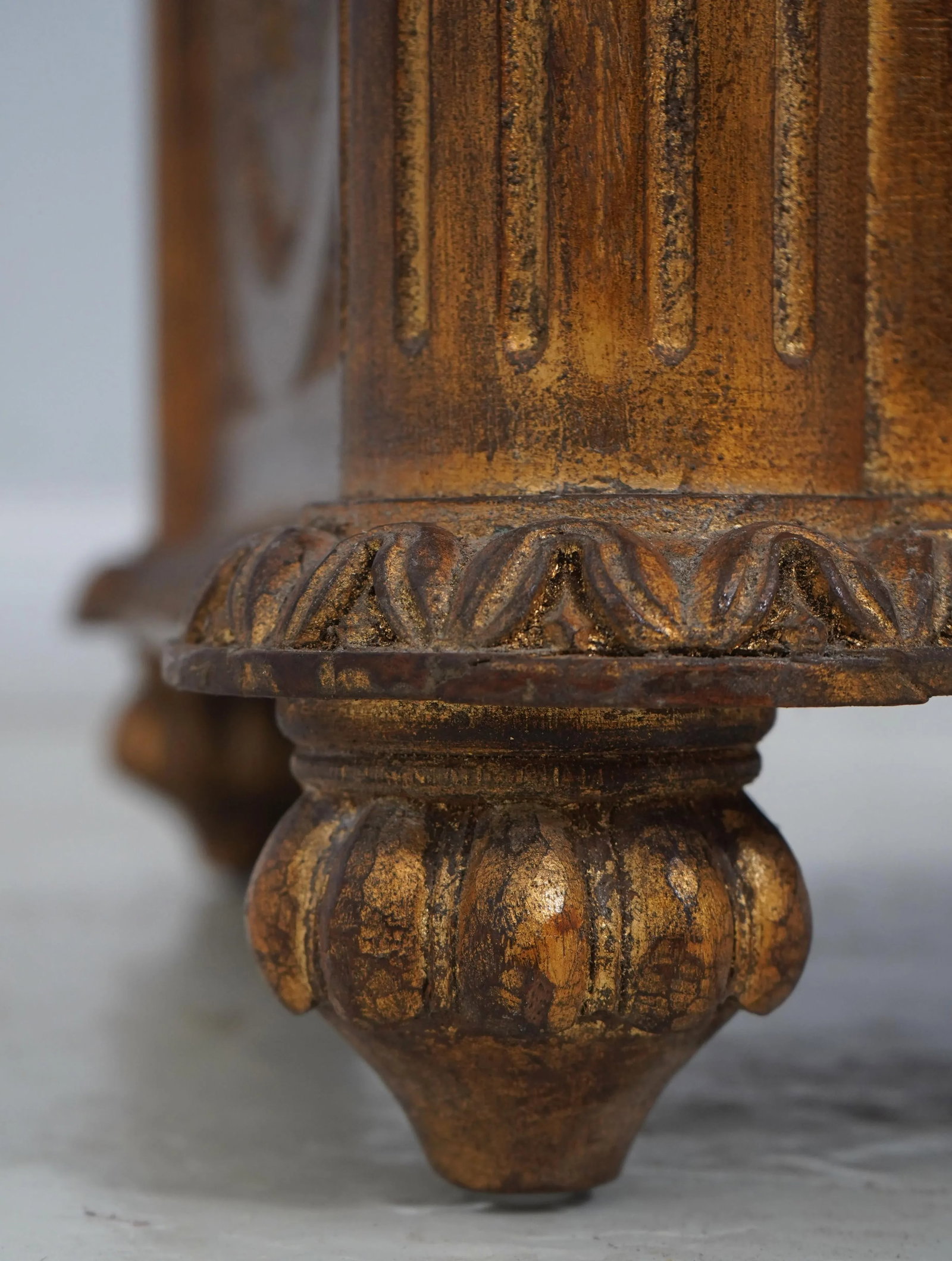 Neoclassical Carved Wood Gold Finish Planter Box - 4
