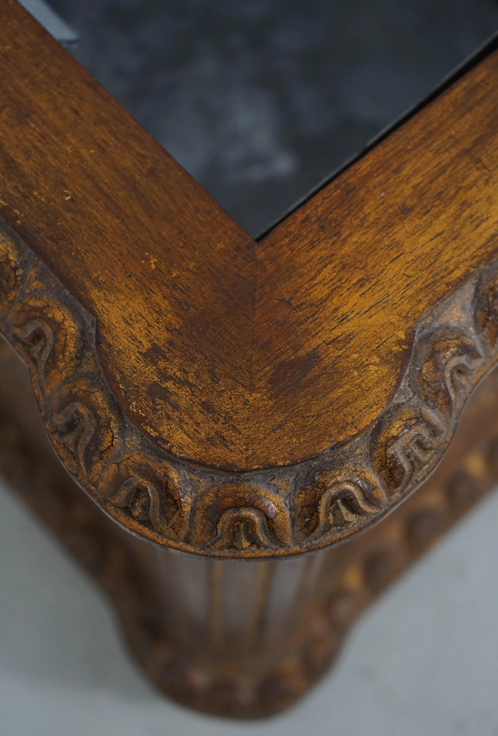 Neoclassical Carved Wood Gold Finish Planter Box - 6