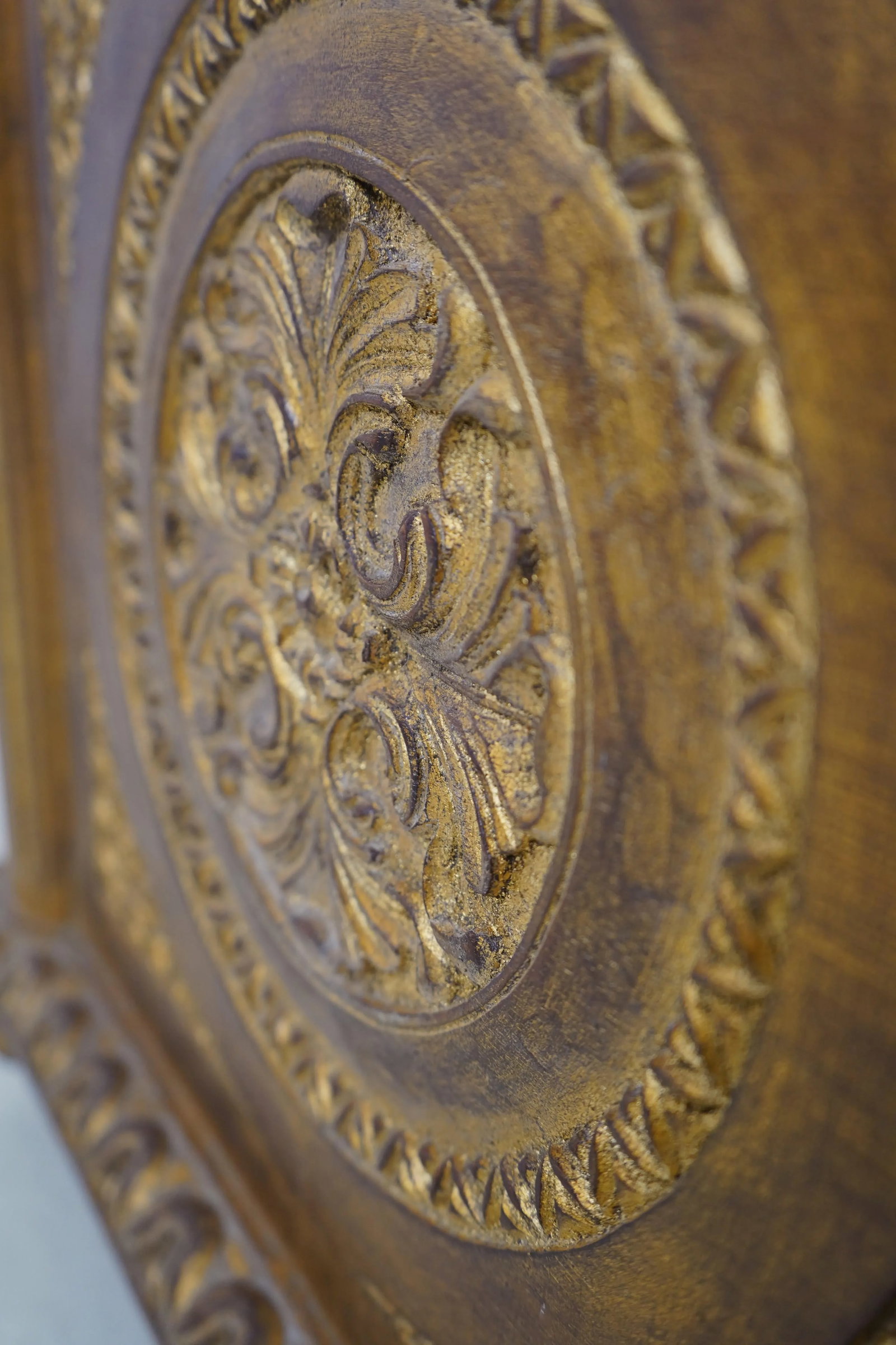 Neoclassical Carved Wood Gold Finish Planter Box - 8