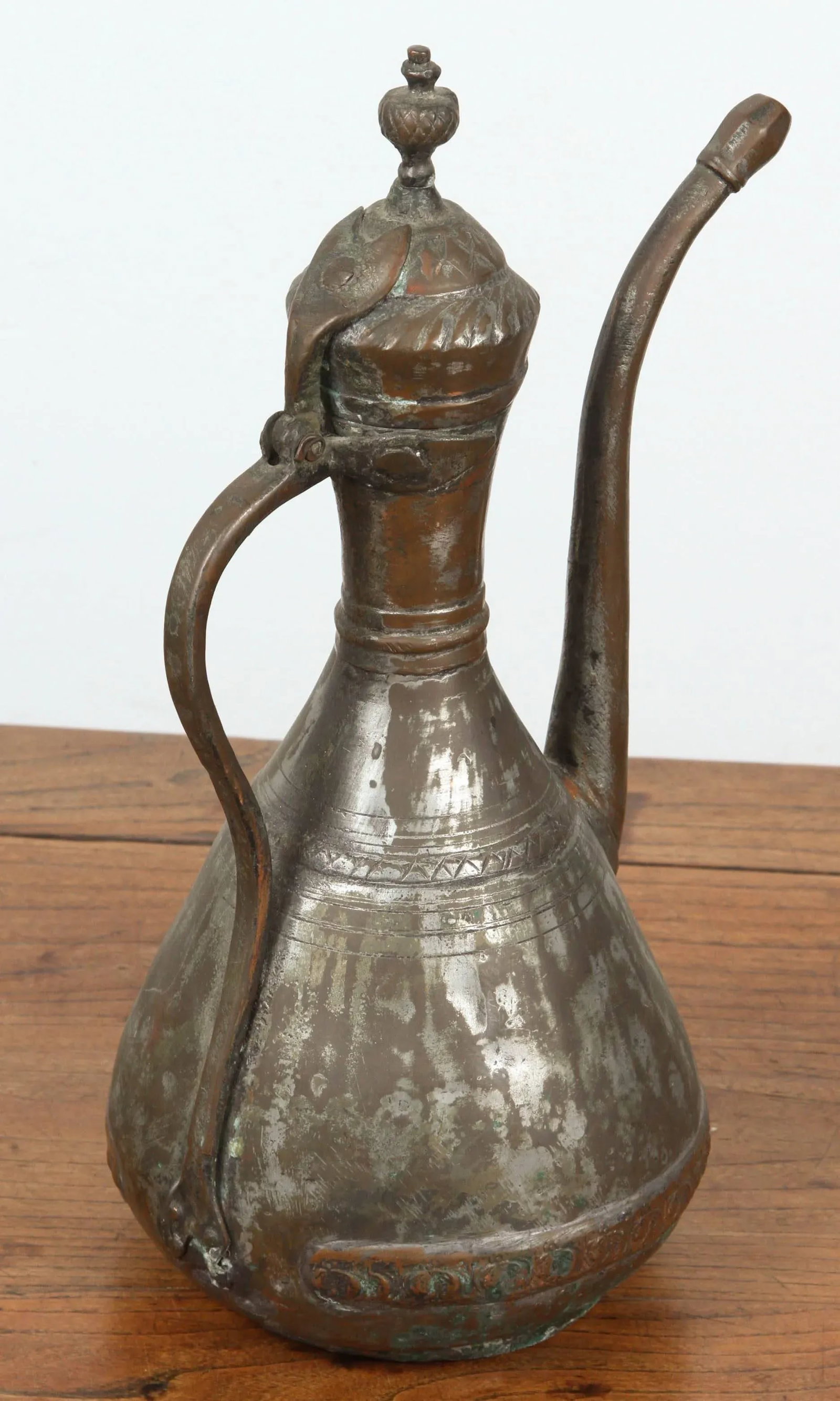Middle Eastern Persian Tinned Copper Ewer - 2