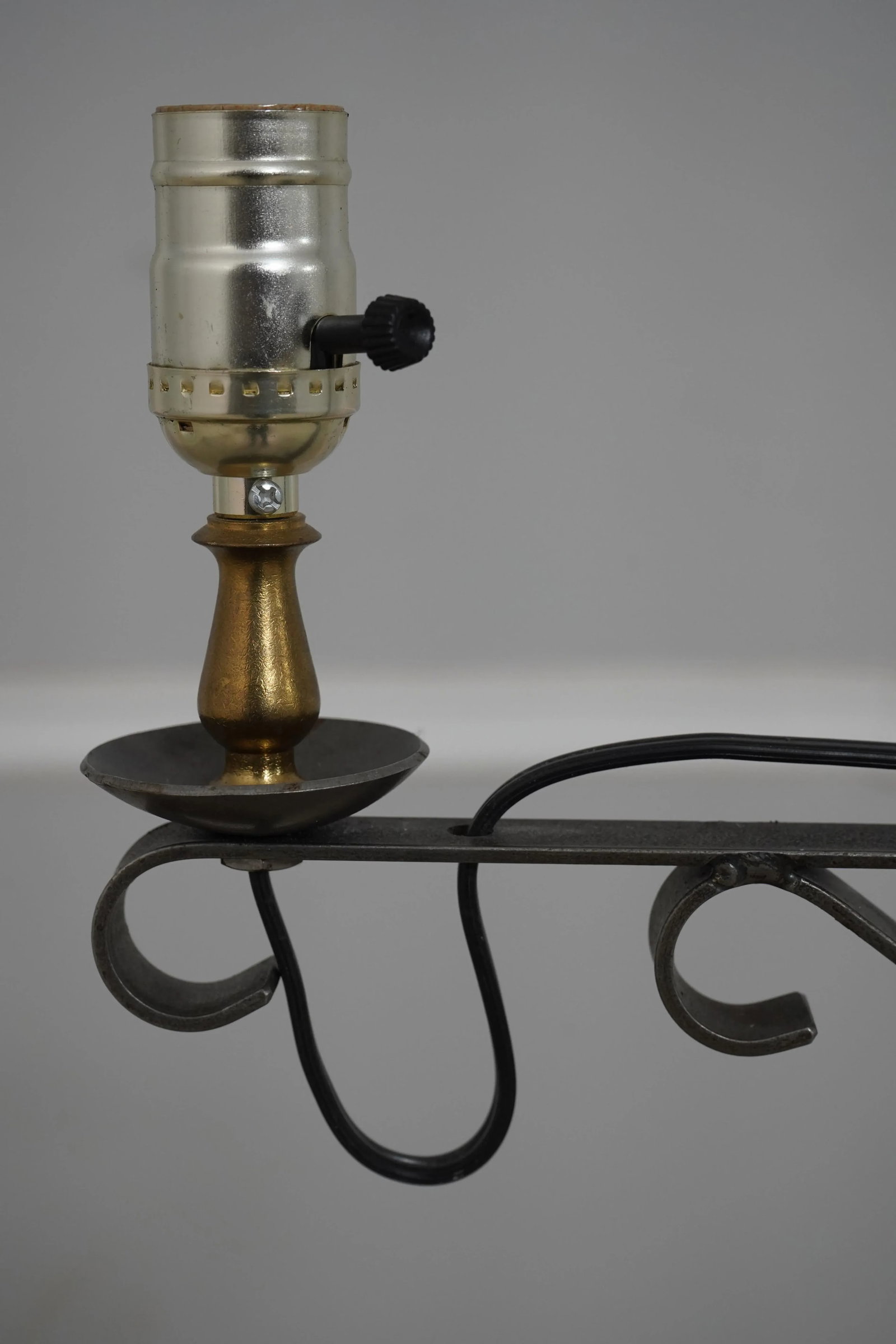 Hand Crafted Wrought Iron Adjustable Arm Primitive Floor Lamp - 2