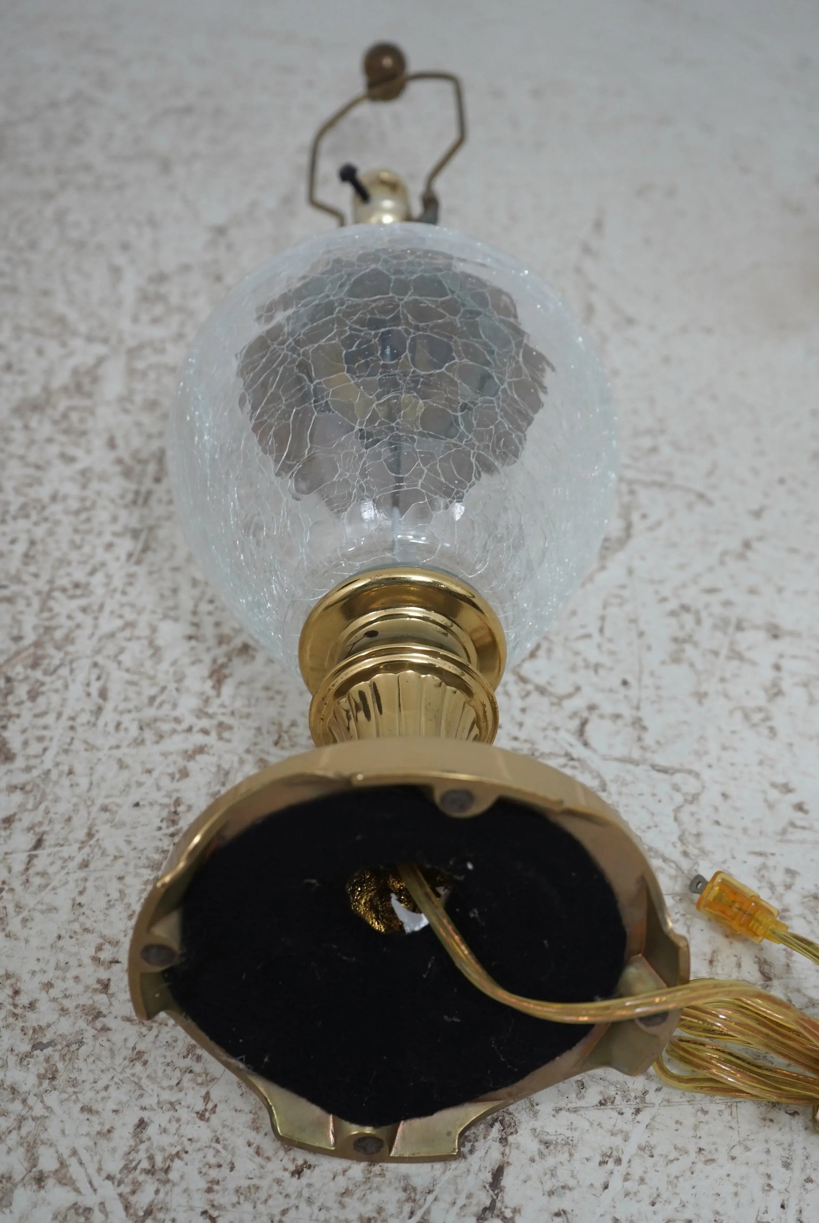 Stiffel Attributed Brass & Crackle Glass Table Lamp - 10