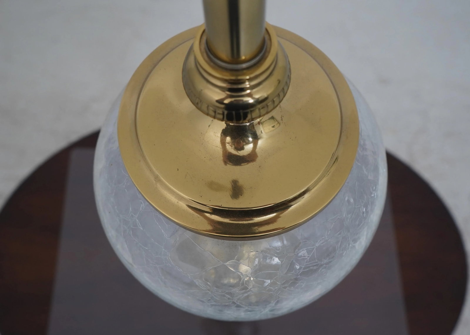 Stiffel Attributed Brass & Crackle Glass Table Lamp - 7