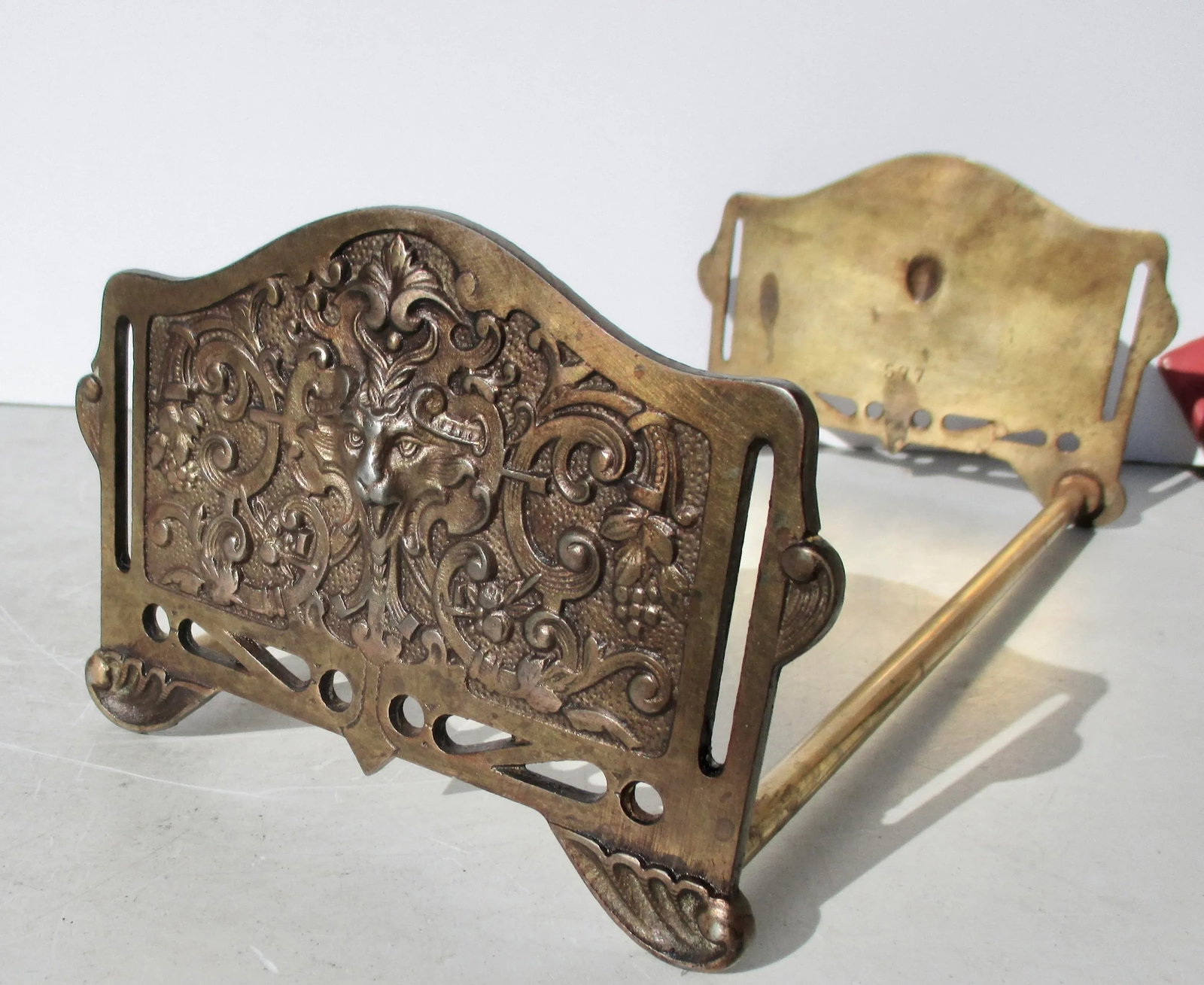 Edwardian Gothic Revival Expandable Book Holder Circa 1900 - 2