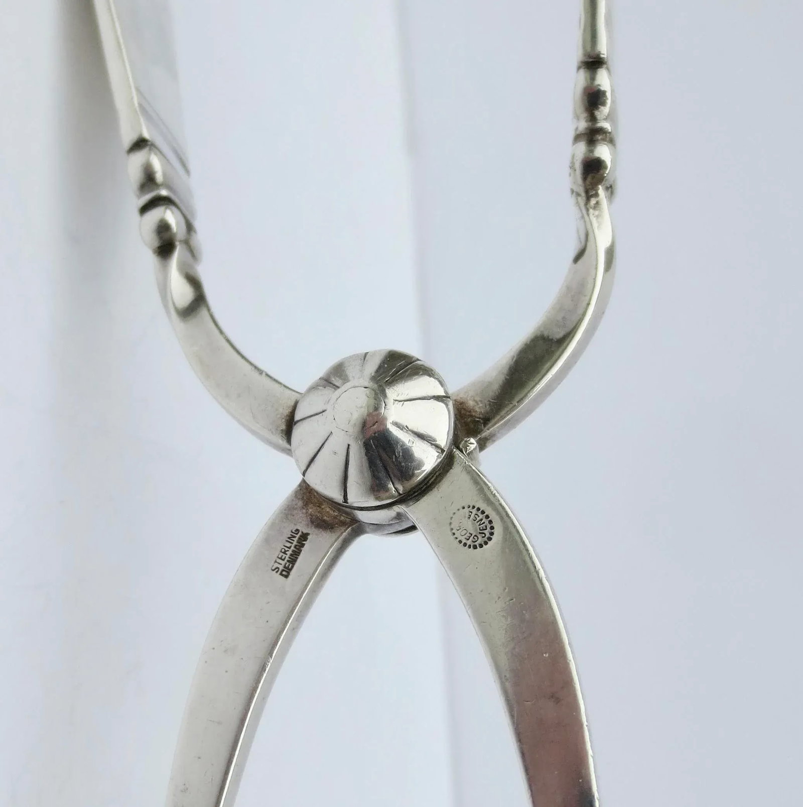 Georg Jensen Sterling Magnolia Pattern Ice or Sugar Tongs - 4