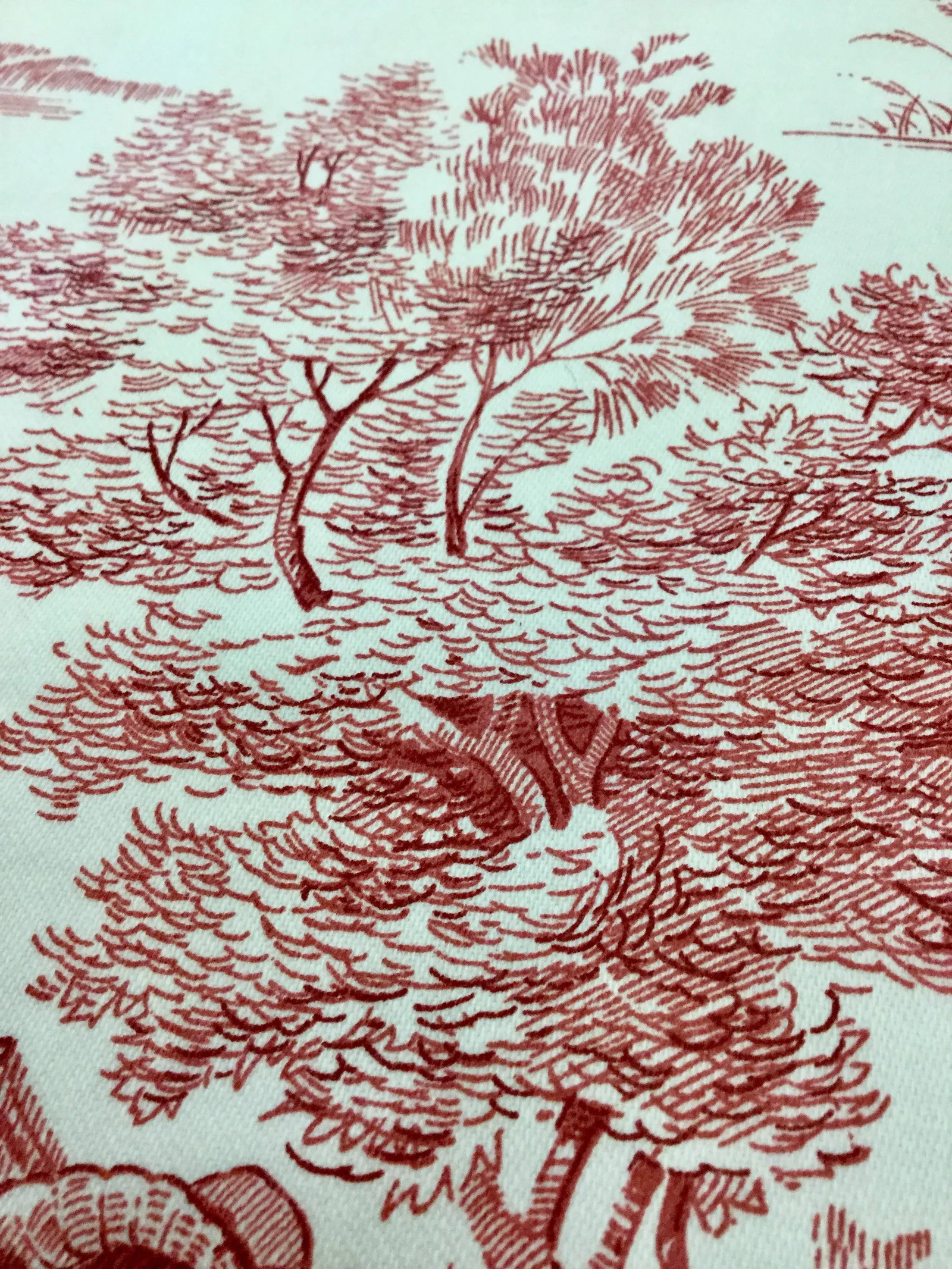 Waverly Cotton Satin Twill Woodland Toile Linen Upholstery Fabric - 4