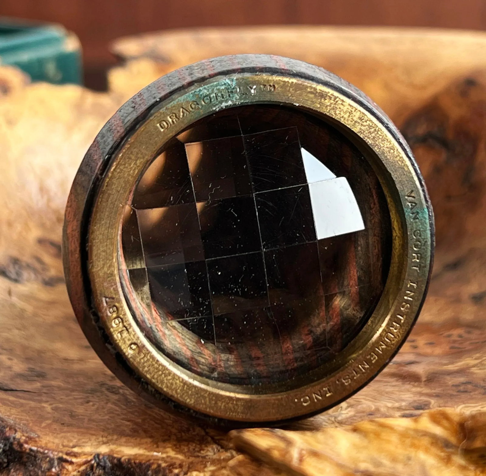 Vintage Exotic Wood & Brass Kaleidoscope - 4