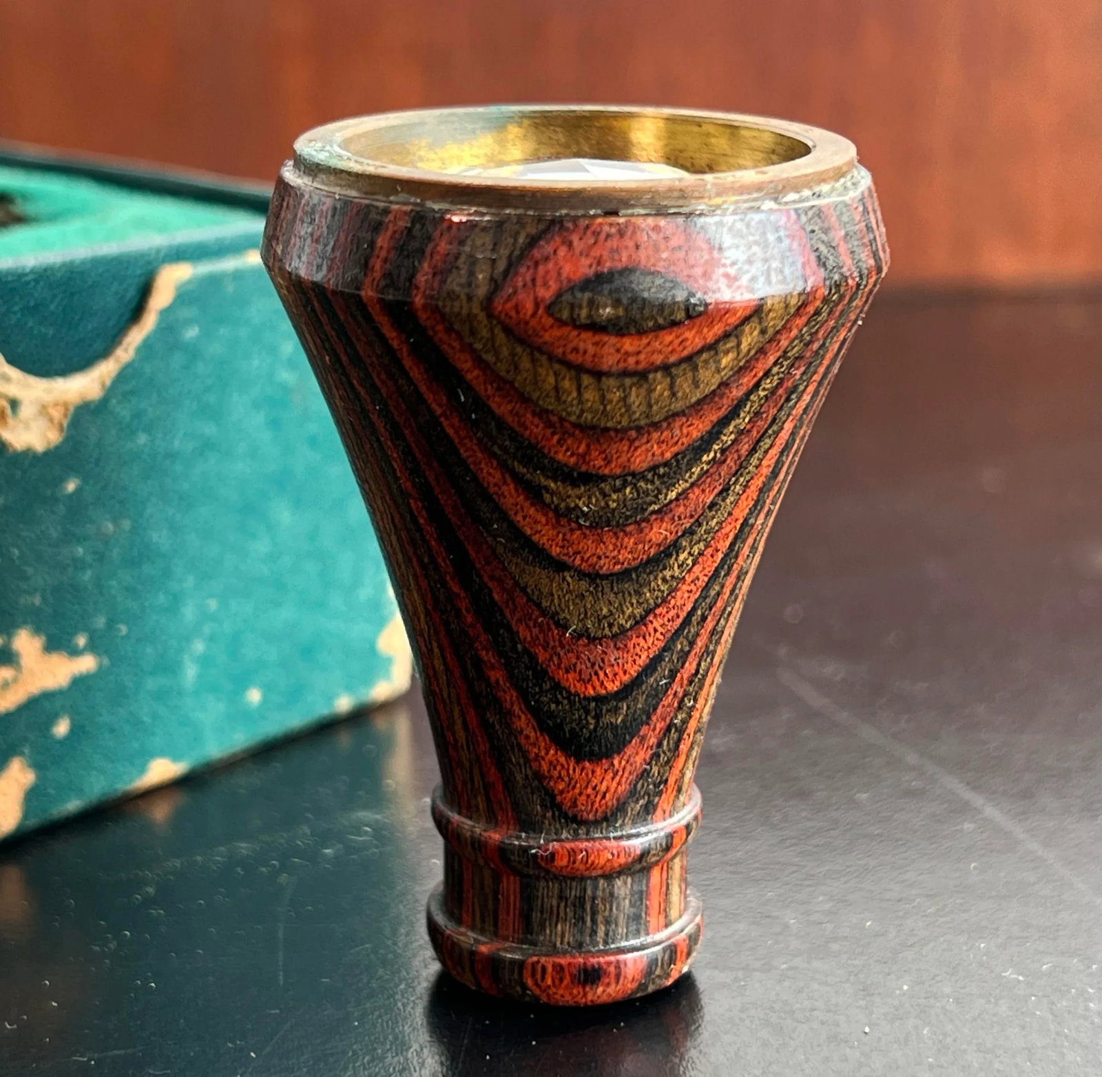 Vintage Exotic Wood & Brass Kaleidoscope - 5
