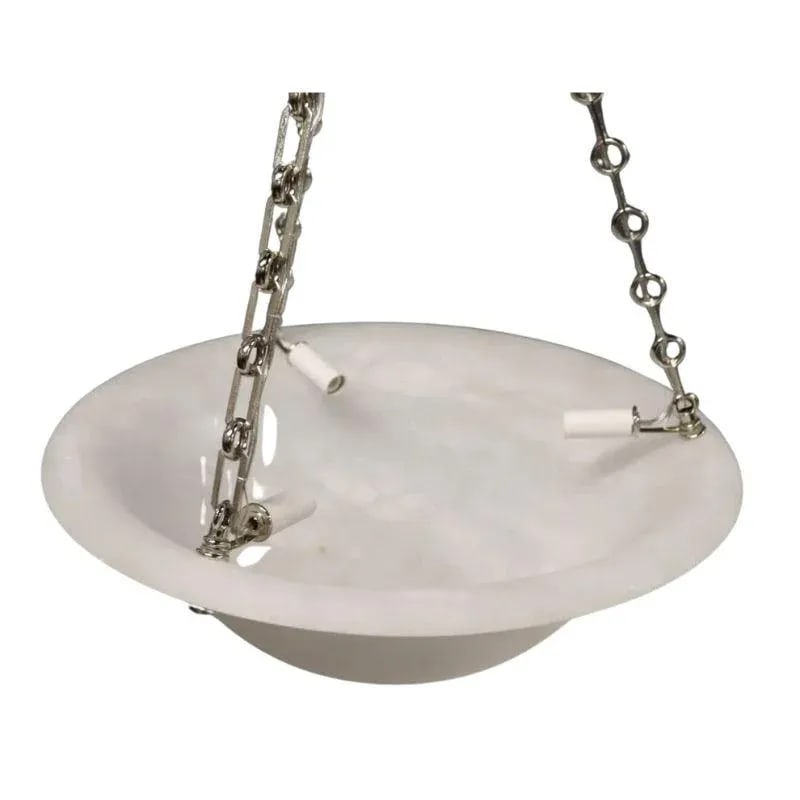 Vintage Alabaster Deep Dish Form Chandelier - 2