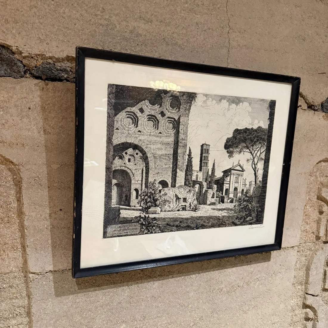 1960s Laurenzi Italian Architectural Etching Secret Message - 2