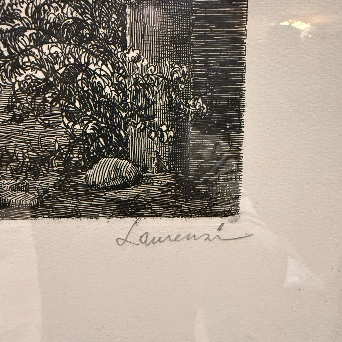 1960s Laurenzi Italian Architectural Etching Secret Message - 4