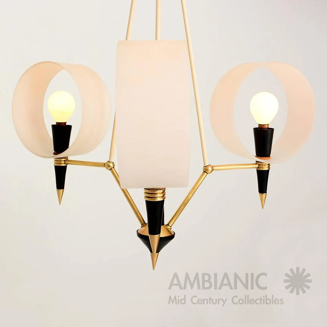 Mid-Century Modern Italian Chandelier With Three Arms - 8