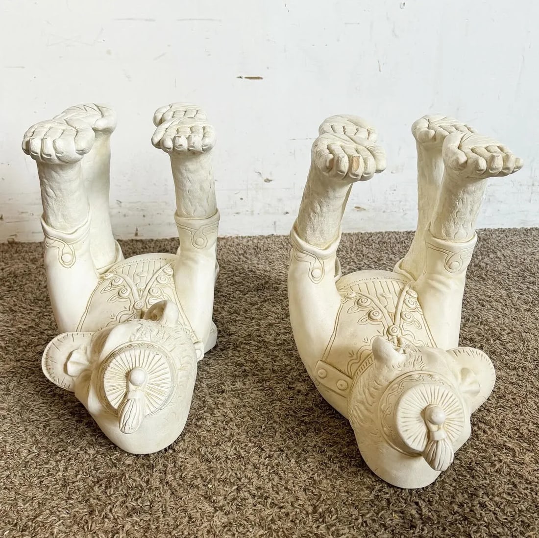 Boho Regency Plaster Monkey Tables by Continental Accents - a Pair - 6