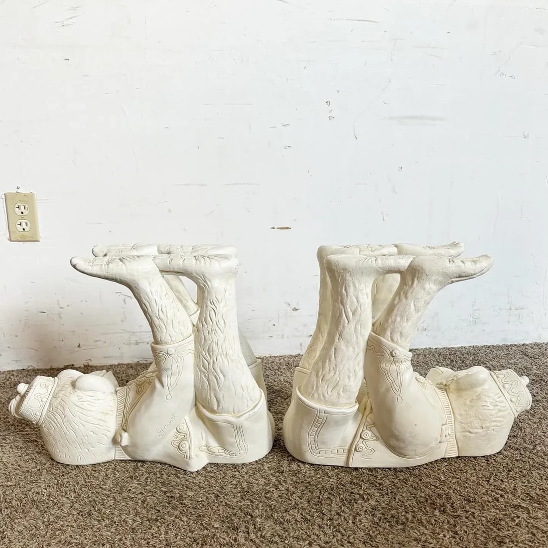 Boho Regency Plaster Monkey Tables by Continental Accents - a Pair - 7