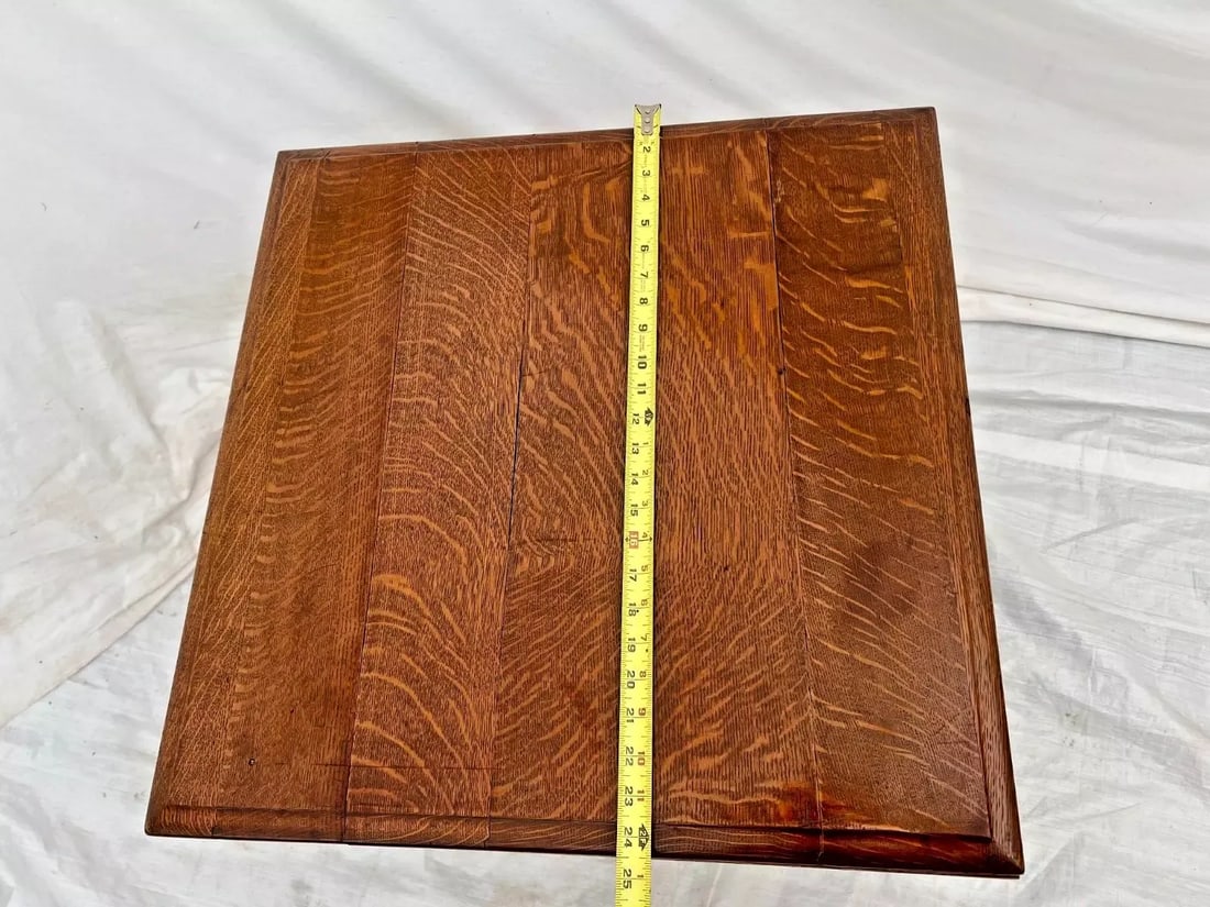 Antique Victorian Table Bottom Shelf Oak Barley Twist Legs Glass Ball Claw Feet - 7