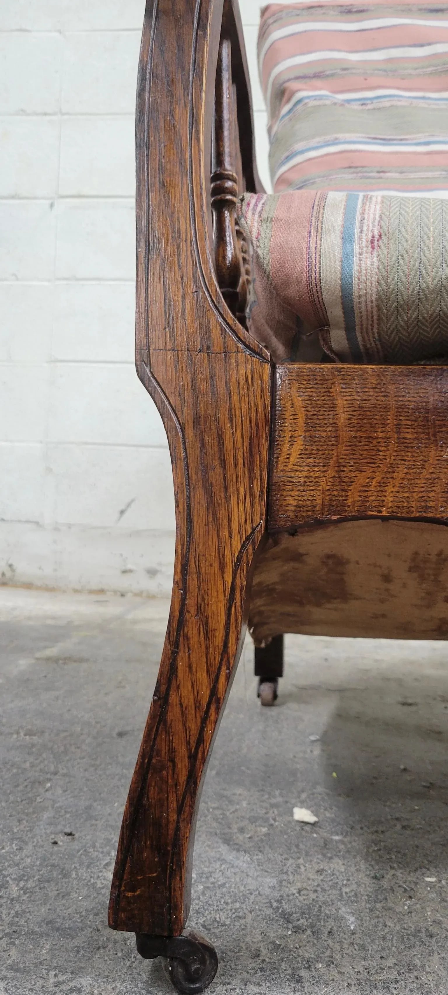 Antique Carved Oak Reclining Morris Lounge Chair - 7