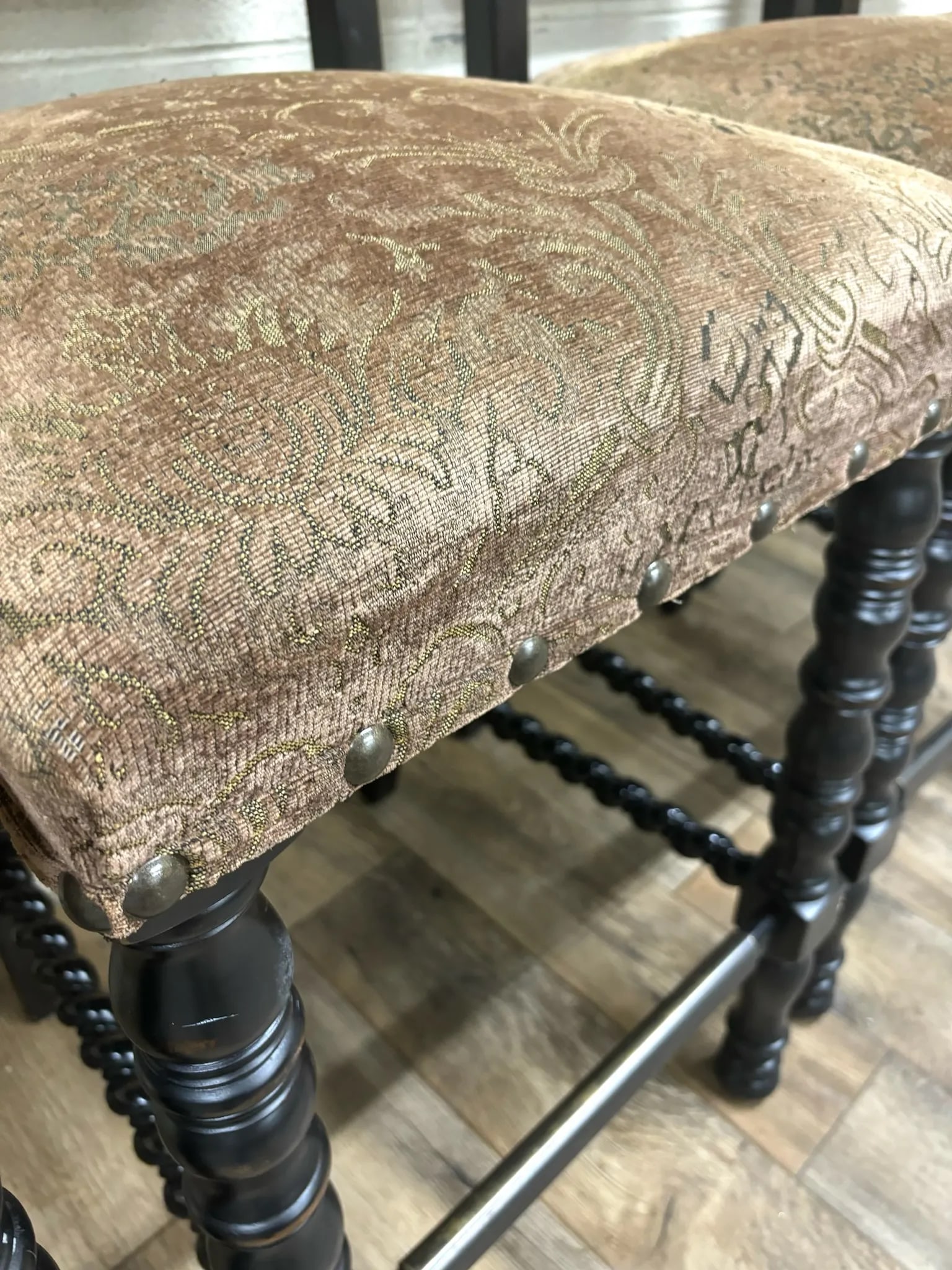 Barley Twist French Louis XIII Style Barstools by Clearwater - Set of 4 - 4