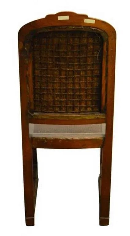 Antique Dark Brown Lacquer Side Chair With Rattan Seat From China, 19th Century - 8