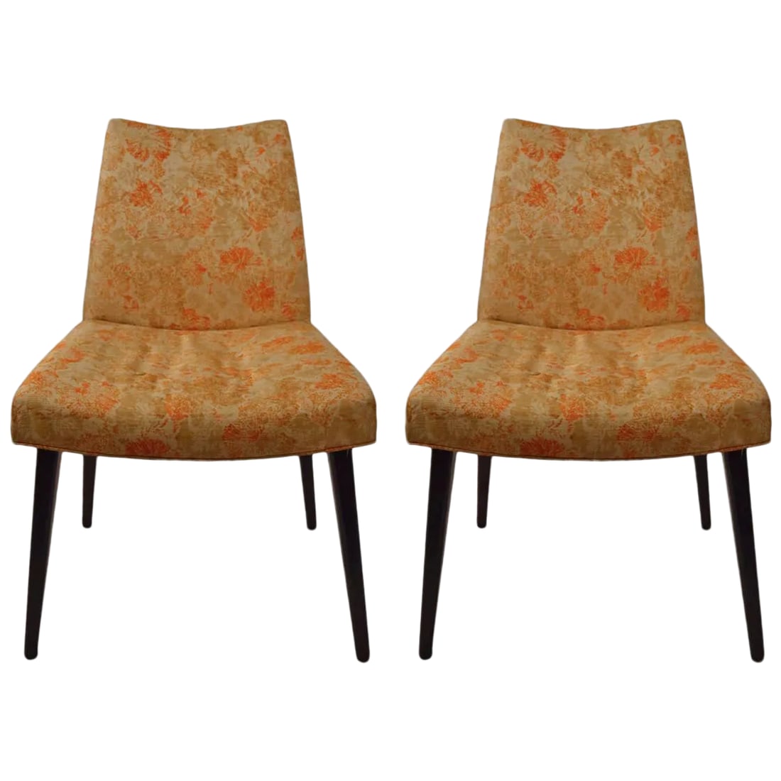 Decorative Chairs After Wormley - a Pair: Pair armless chairs, in the manner of Wormley for Dunbar but retain labels "The Urban Furniture Co. Inc." Very stylish and comfortable, these chairs will need to be reupholstered. Condition: Alteratio