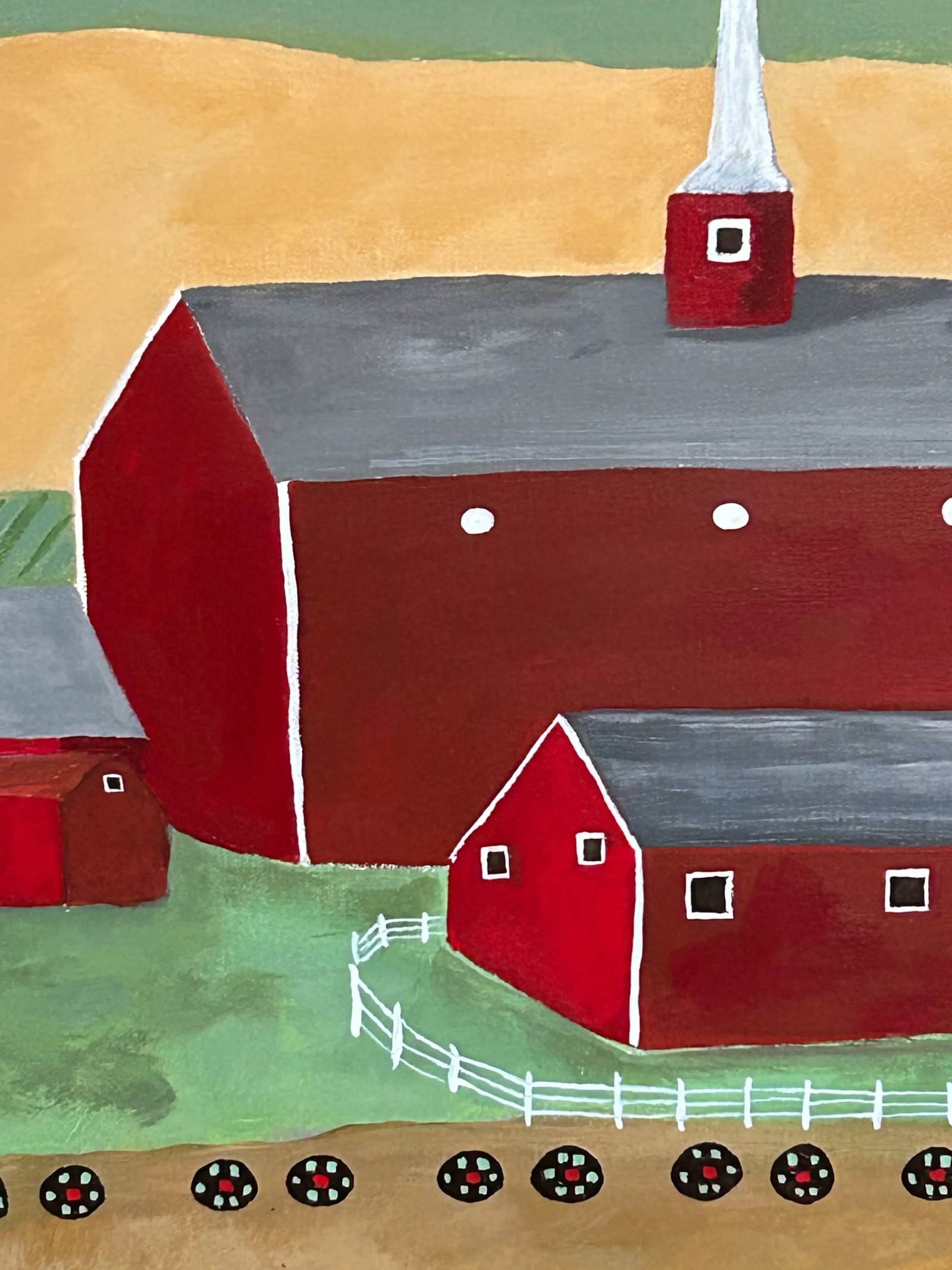 Very Large Beautiful Contemporary Painting Titled Kilim Farm - 4