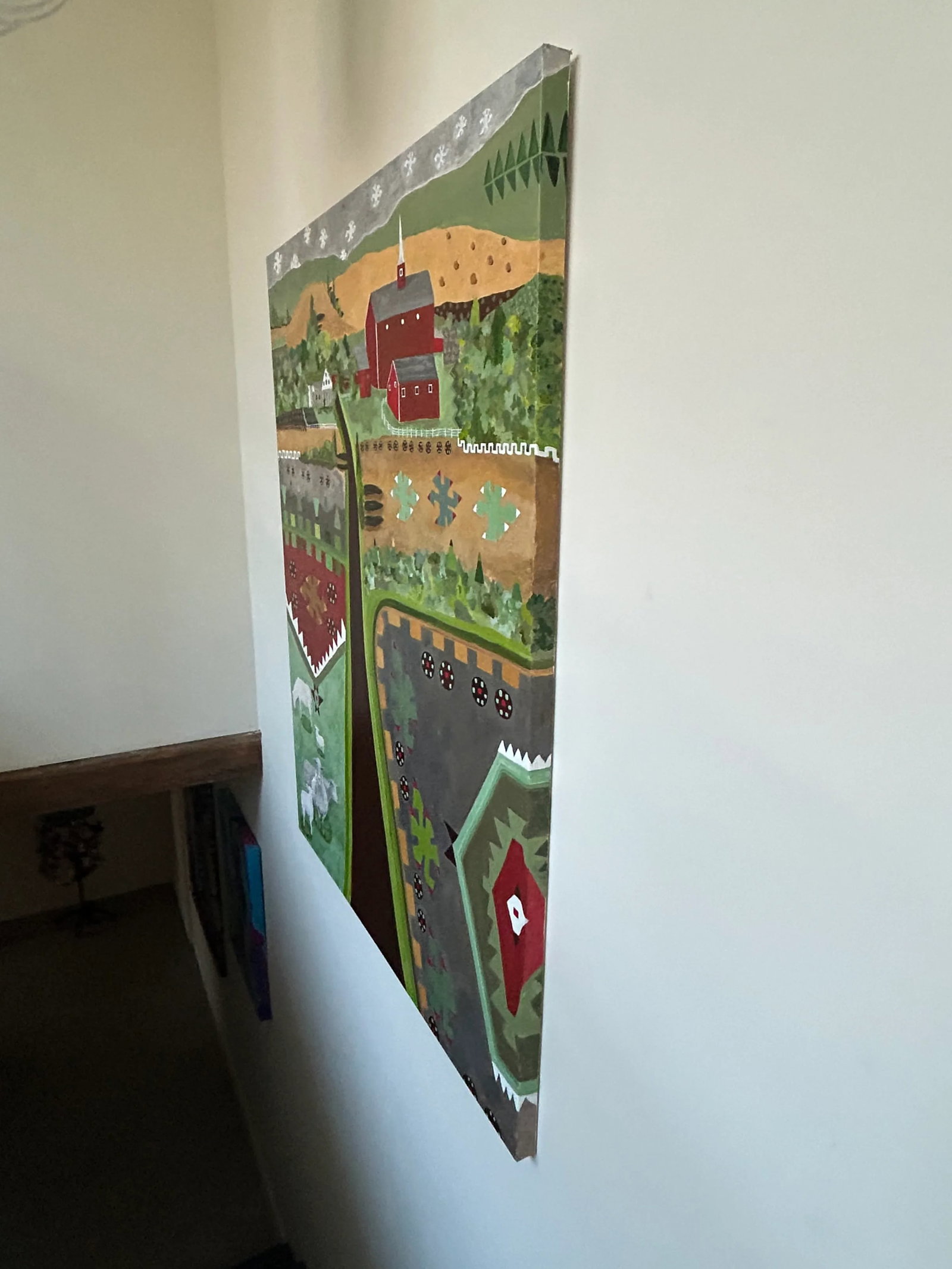 Very Large Beautiful Contemporary Painting Titled Kilim Farm - 6