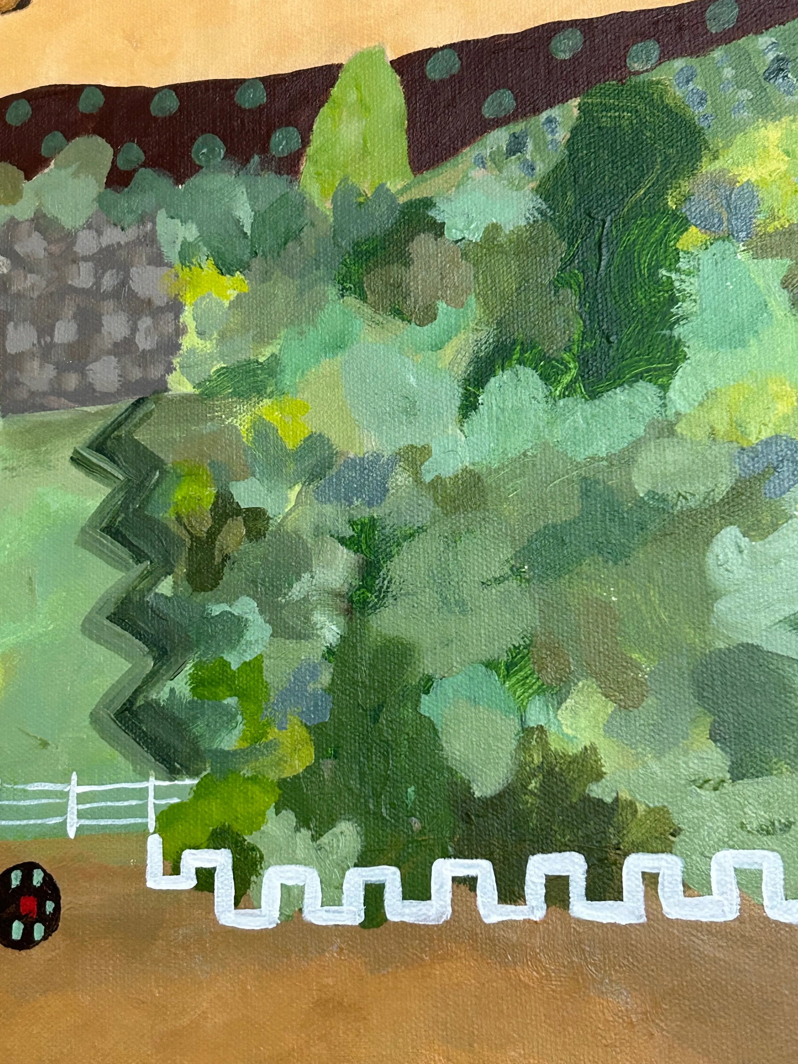 Very Large Beautiful Contemporary Painting Titled Kilim Farm - 7