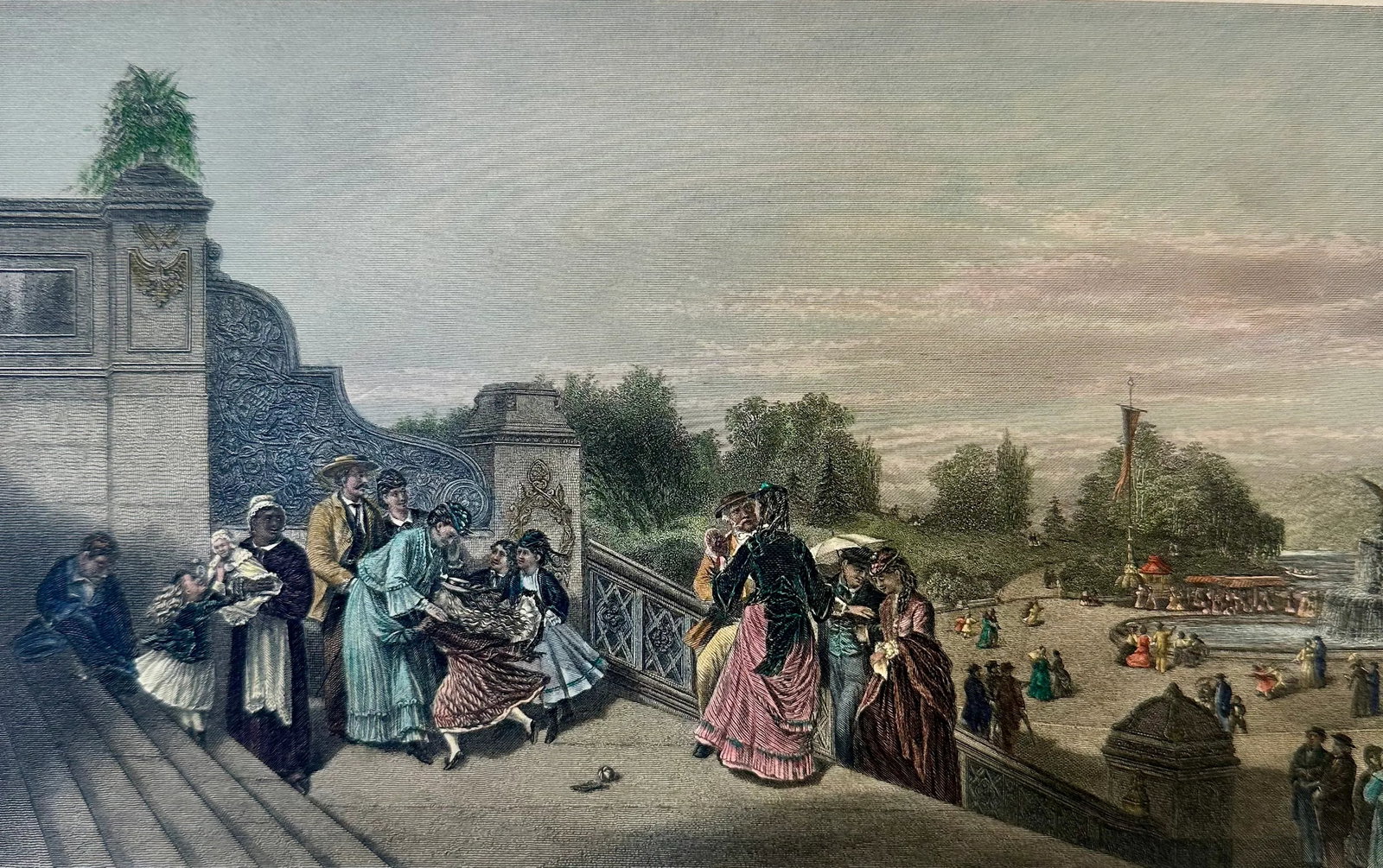 1872 Bethesda Terrace at Central Park, Unframed - 2