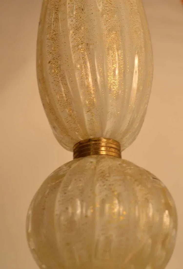 Murano Avventurina Italian Table Lamps - a Pair - 7