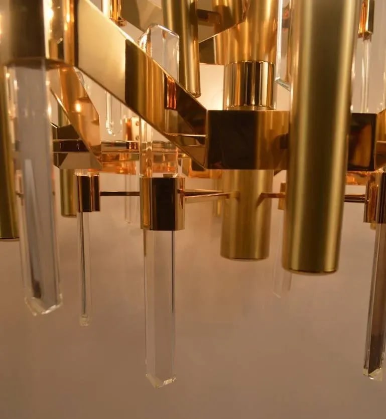 Gold Wash Over Brass Sciolari Chandelier - 6