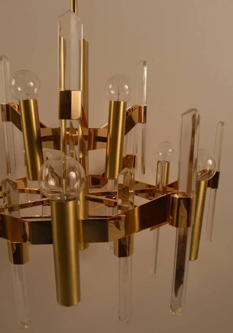 Gold Wash Over Brass Sciolari Chandelier - 8