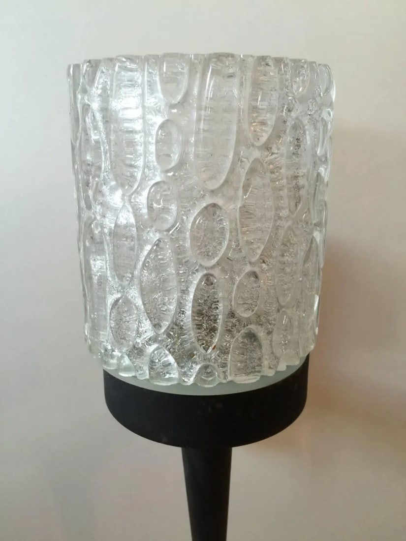 Brutalist Thick Textured Glass Sconces, France Late 1960s - a Pair - 5