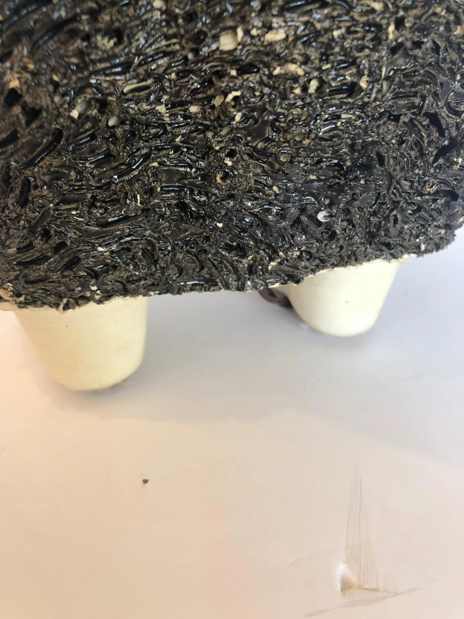 Handmade Black Ceramic Sheep Lamp - 7