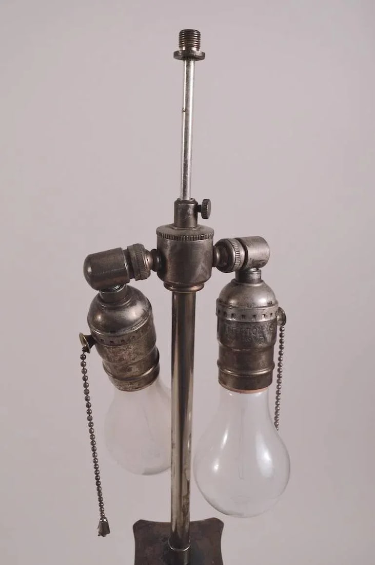 Classical Silver Plate Column Lamps - a Pair - 6