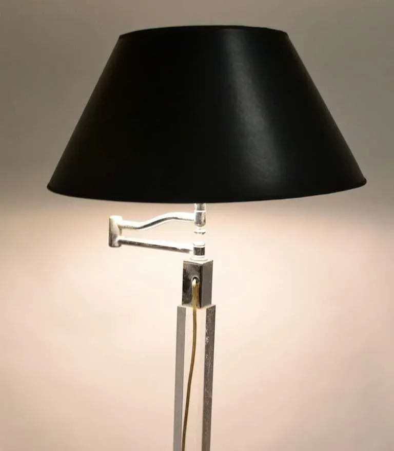Lucite and Chrome Swing Arm Floor Lamp - 3