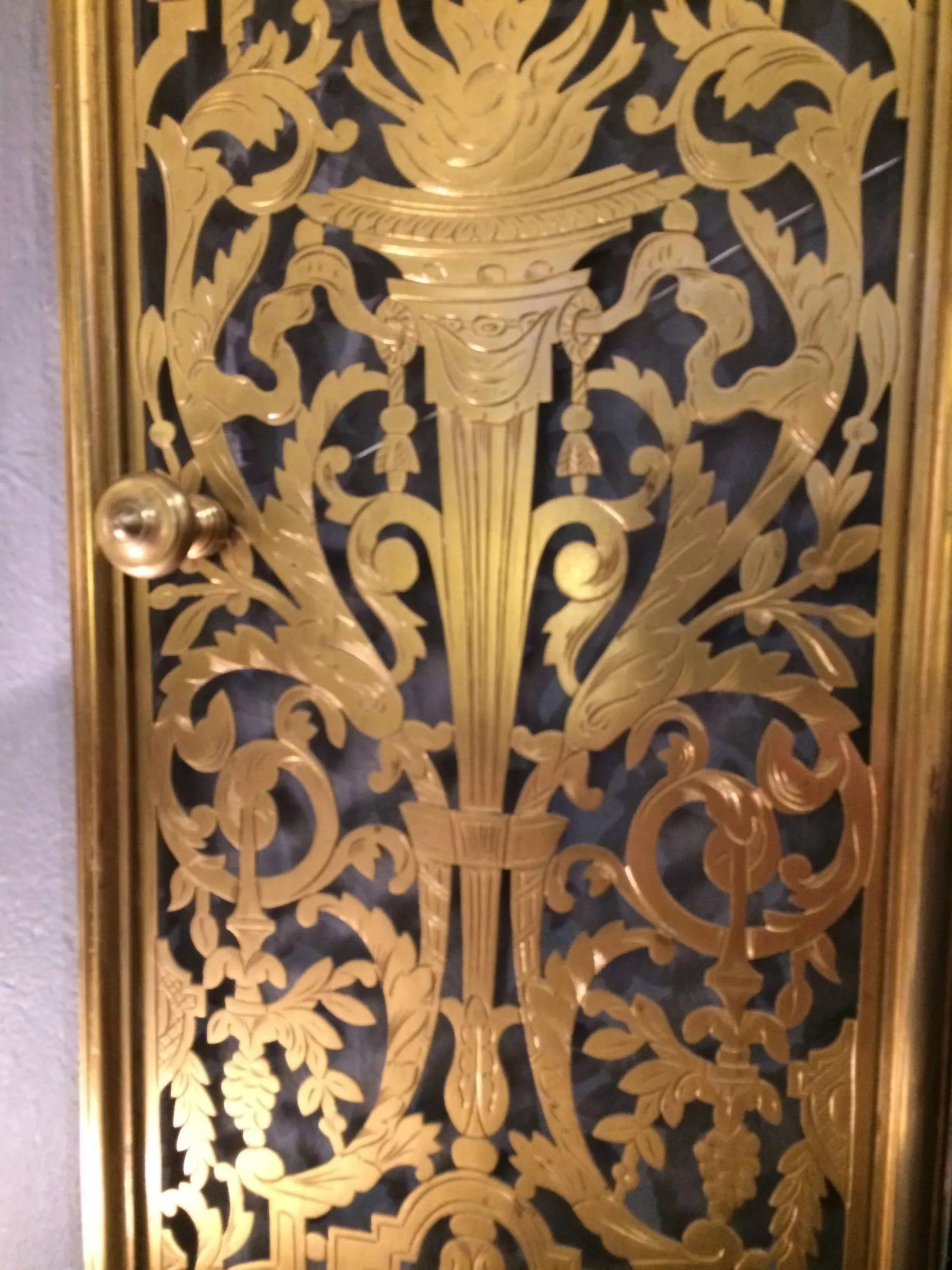 Clever Custom Mirror Made From Victorian Brass Fireplace Fender - 3