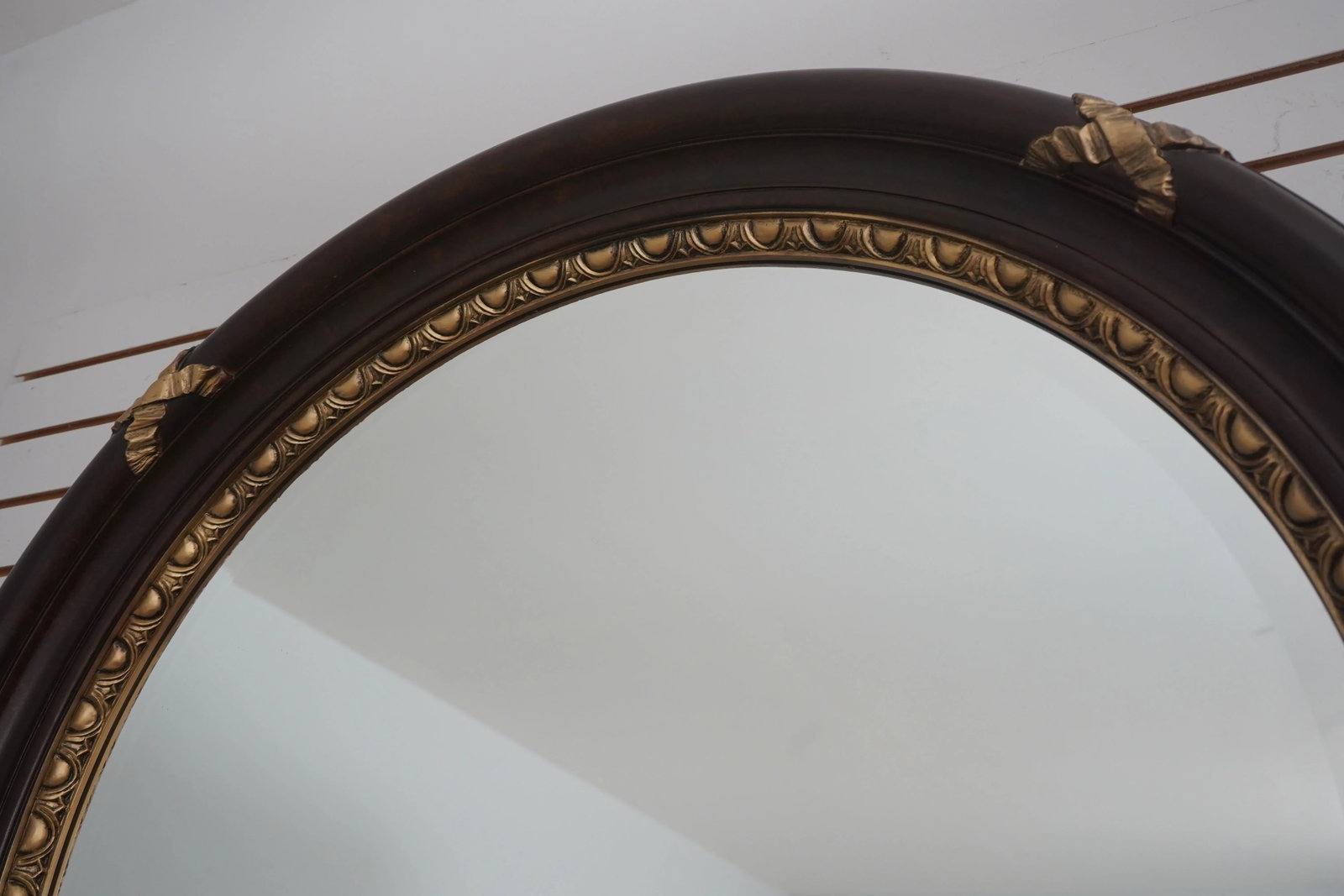 Round Large Regency Style Beveled Mirror - 3