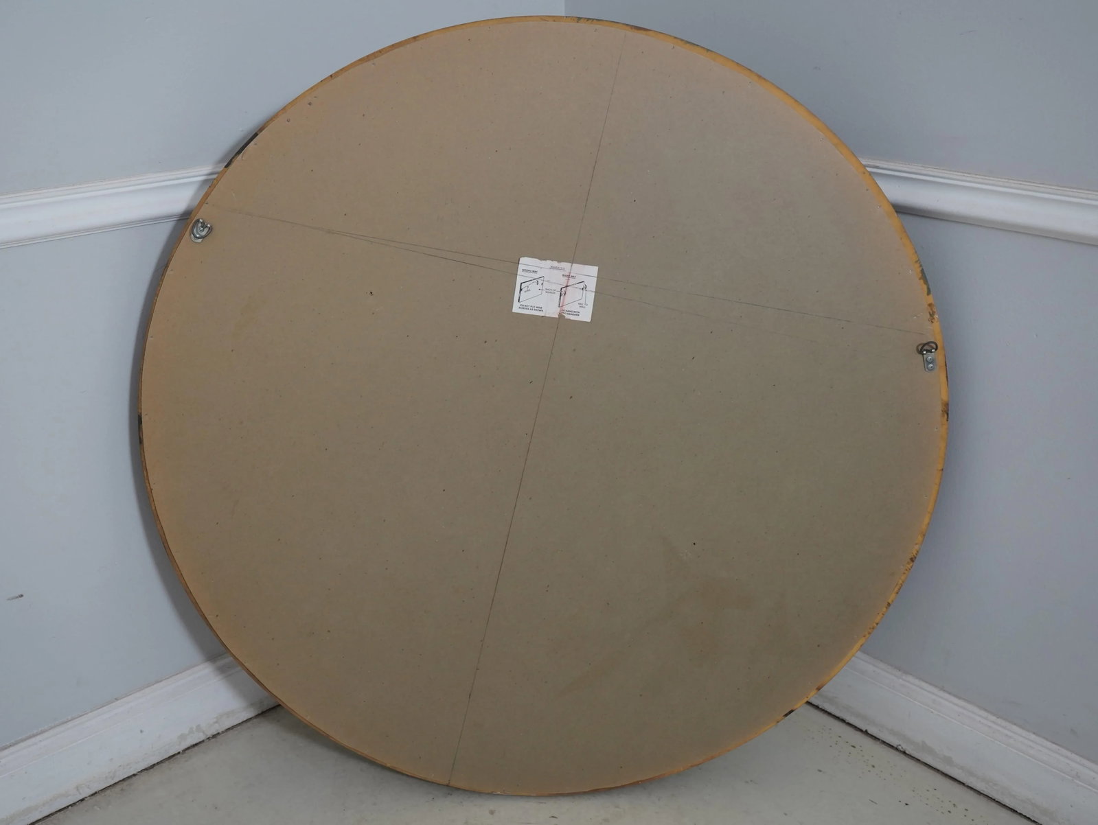Round Large Regency Style Beveled Mirror - 7