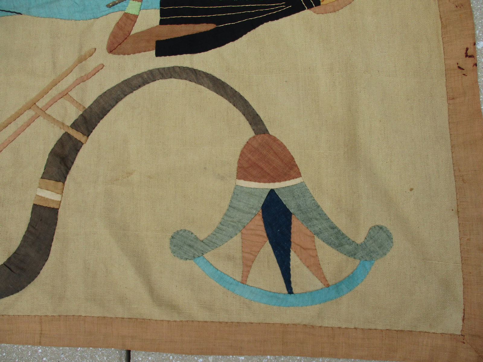 1970s Vintage Ancient Scene Large Scale Egyptian Applique Textile - 6