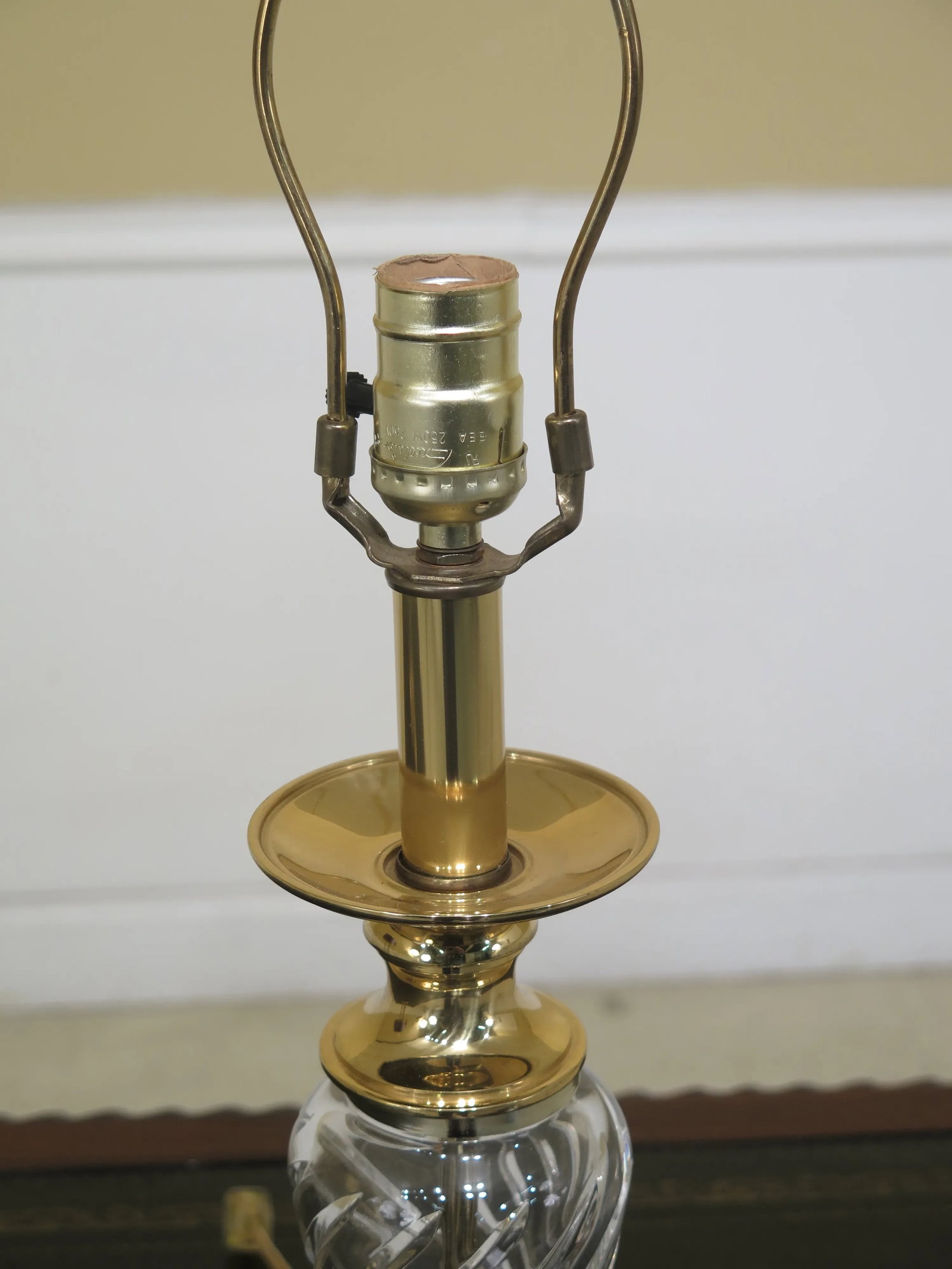 Crystal & Brass Table Lamp in Waterford Style - 2