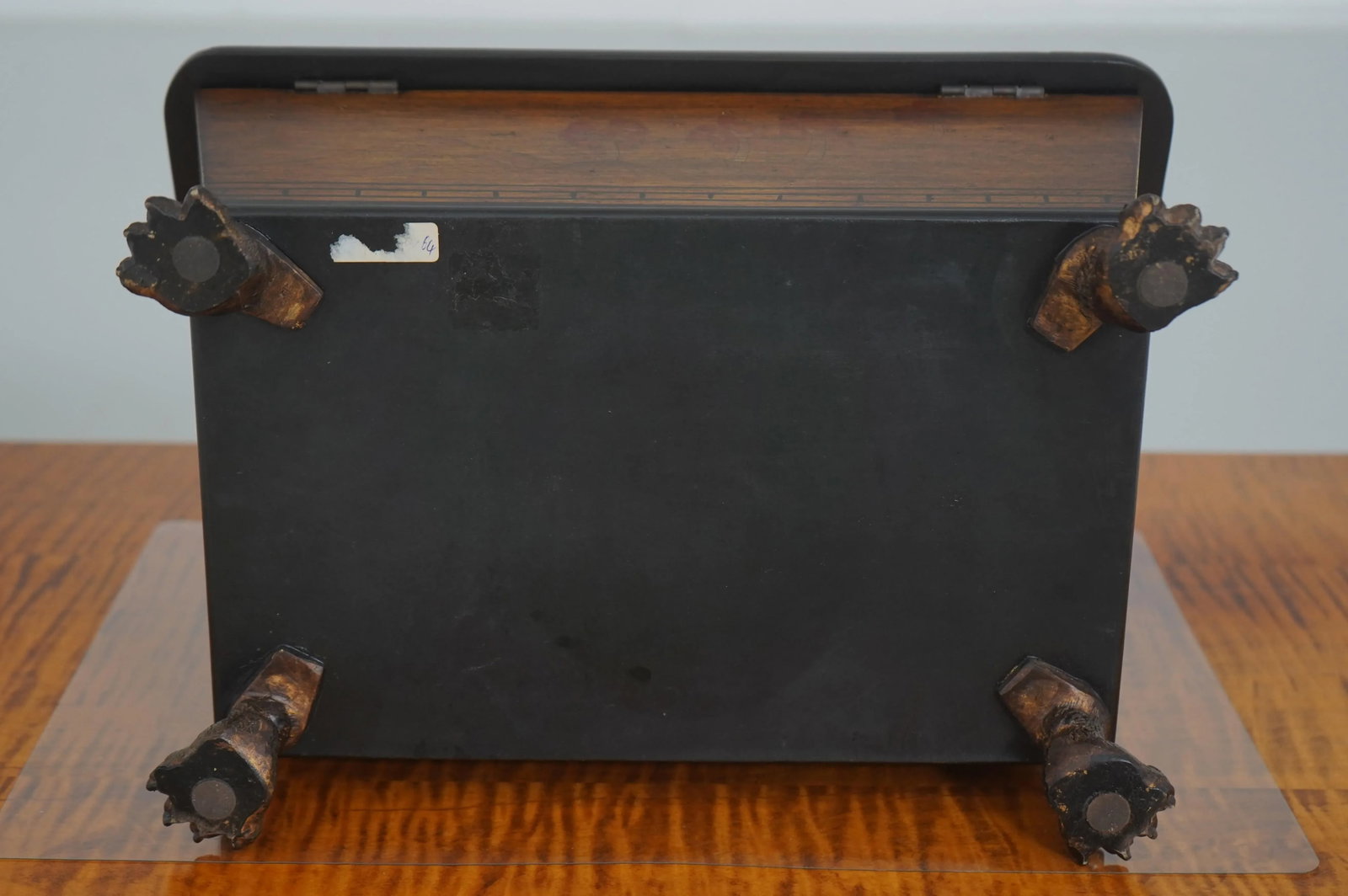 Neoclassical Dresser Top Jewelry Box W. Paw Feet - 12