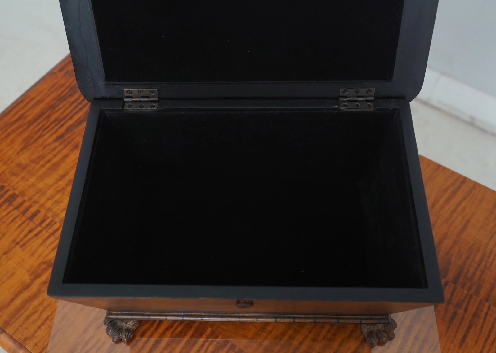 Neoclassical Dresser Top Jewelry Box W. Paw Feet - 3