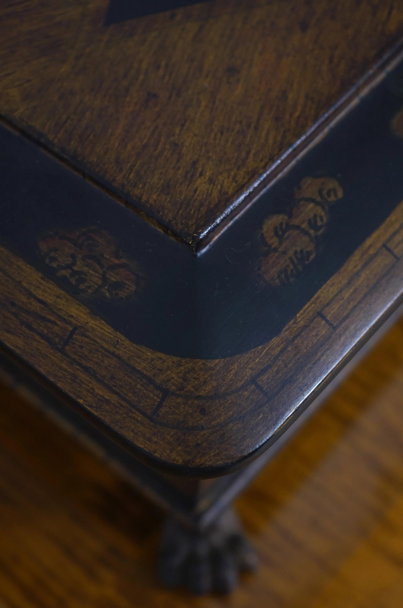 Neoclassical Dresser Top Jewelry Box W. Paw Feet - 7