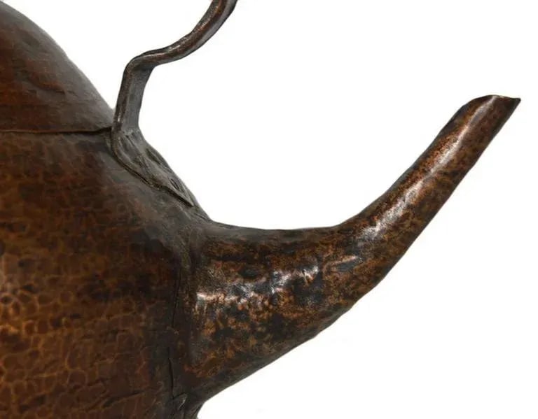 Vintage Hand-Hammered Copper Teapot With Patina From 20th Century, India - 4