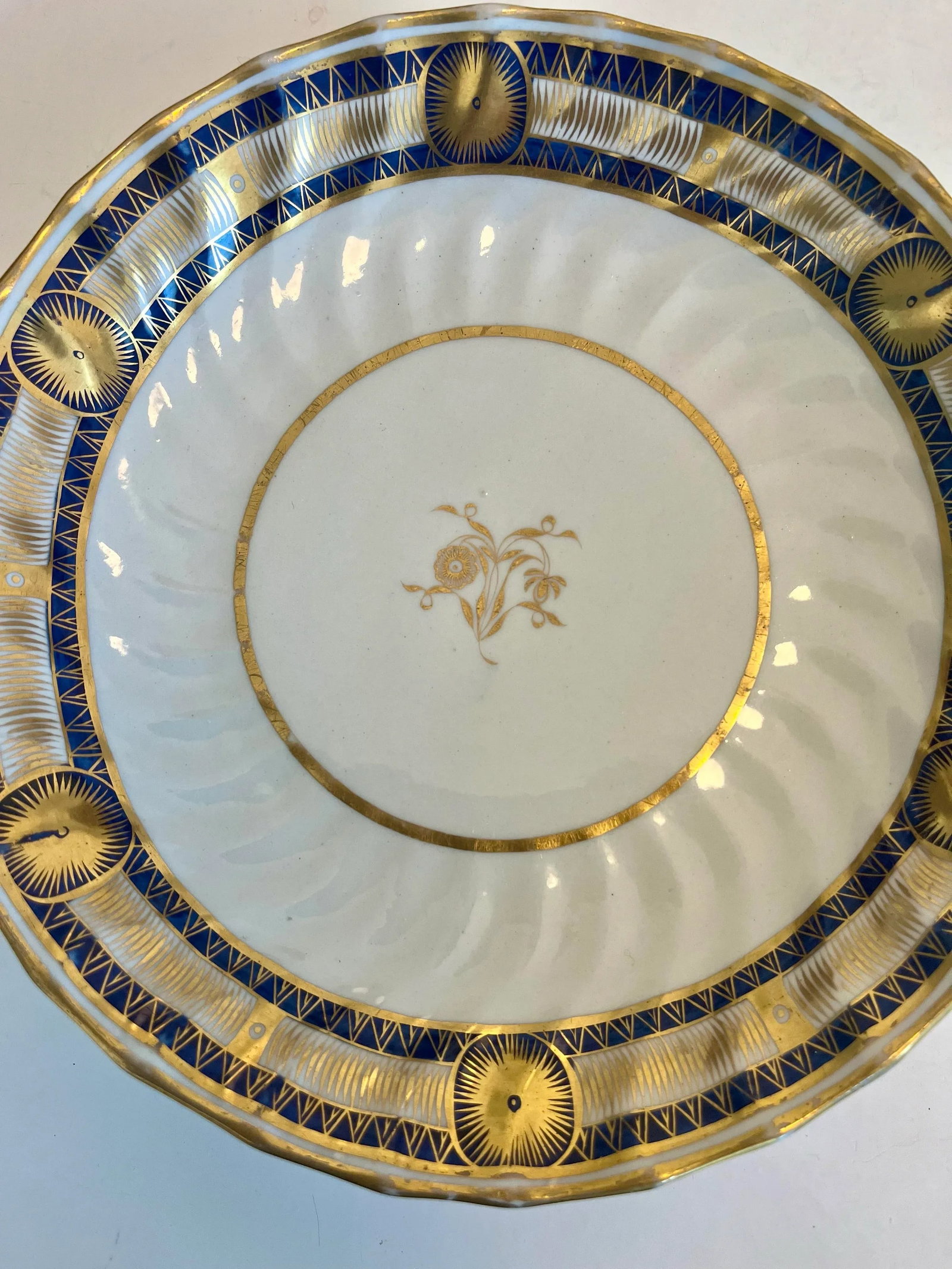 19th Century Early Probably English Cobalt and Gold Plate - 2
