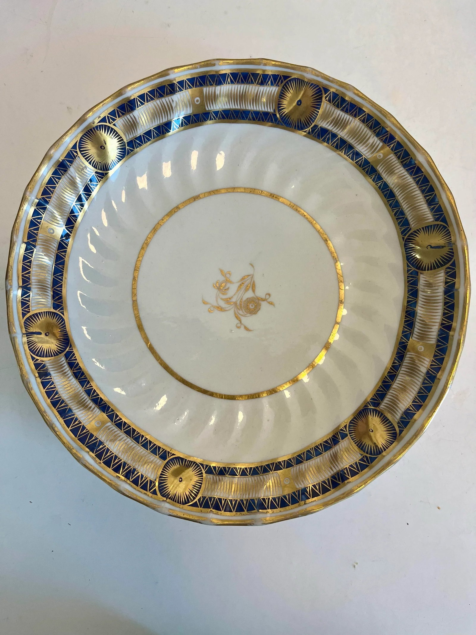 19th Century Early Probably English Cobalt and Gold Plate - 4
