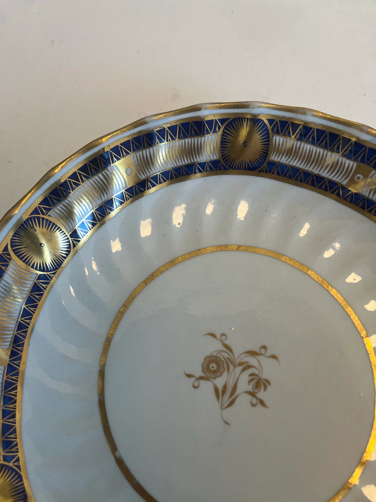 19th Century Early Probably English Cobalt and Gold Plate - 7