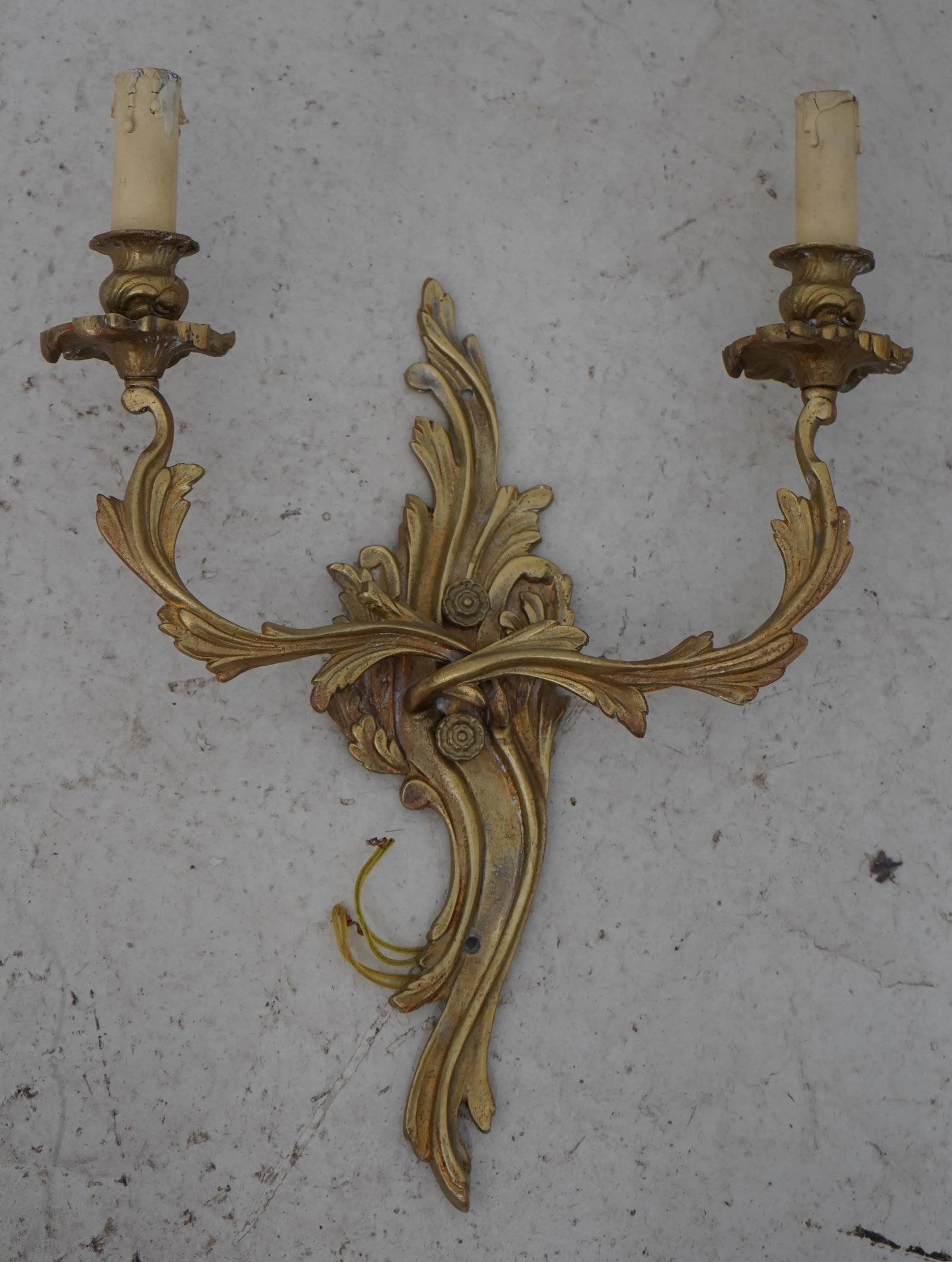 Pair French Style Brass Lighted Candelabras - 2